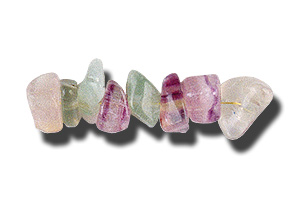 Rainbow Fluorite Semi-Precious Gemstone Bead Chips, 16" Strands