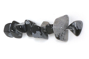 Snowflake Obsidian Semi-Precious Gemstone Bead Chips, 16" Strands