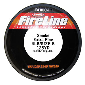 Size B 4lb Smoke Fireline Beading Thread,, 125yd Spool