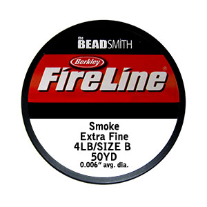 Size B 4lb Smoke Fireline Beading Thread, 50yd Spool