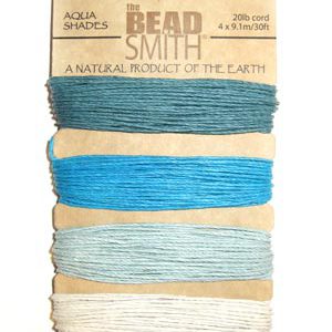 20lb Hemp Twine, 4-30ft Coils, Aqua Shades