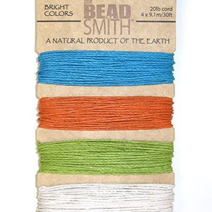 20lb Hemp Twine, 4-30ft Coils, Bright Colors