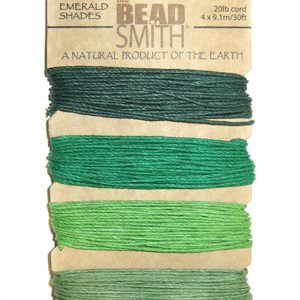 20lb Hemp Twine, 4-30ft Coils, Emerald Green Shades