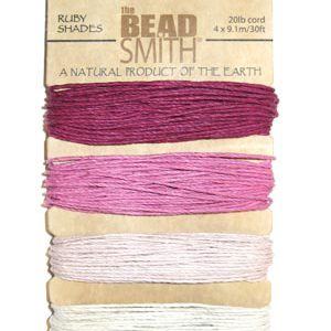 20lb Hemp Twine, 4-30ft Coils, Ruby Shades