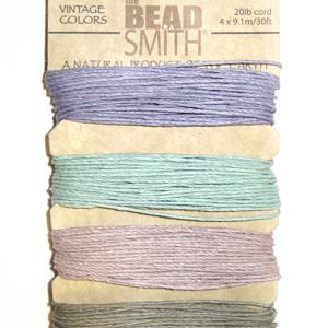 20lb Hemp Twine, 4-30ft Coils, Vintage Colors