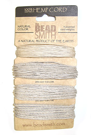 Natural Color Hemp Twine, 4 Thicknesses