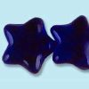 12mm Czech Pressed Glass Star Cobalt Beads