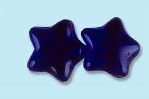 12mm Czech Pressed Glass Star Cobalt Beads