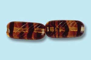 15x8mm Czech Pressed Glass Rectangle Tortoise Beads