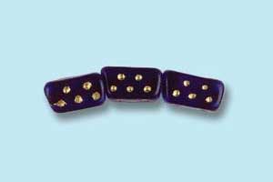 7x4mm Czech Pressed Glass Irregular Dice Cobalt Blue Beads