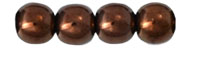 4mm Czech Druk Bead Metallic Dark Copper