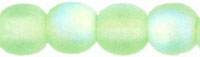 4mm Czech Druk Bead Frosted Peridot AB