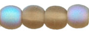4mm Czech Druk Bead Frosted Smoke Topaz AB