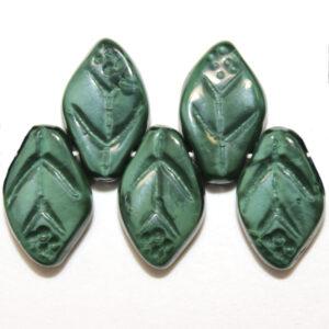 7x12mm Leaves Dark Green Satin