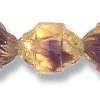 10x8mm Czech Faceted Fire Polish Cathedral Bead-Amethyst & Peridot Swirl