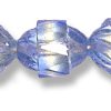 10x8mm Czech Faceted Fire Polish Cathedral Bead-Sapphire & Jonquil Swirl