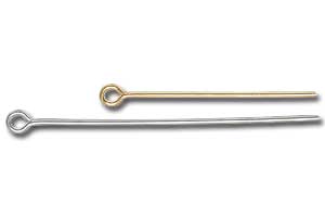 1 Inch Non-Precious Silver Eye Pin, 21 Gauge