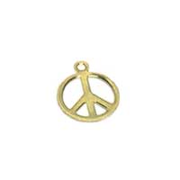 11mm Silver Non-Precious Peace Sign Metal Charms