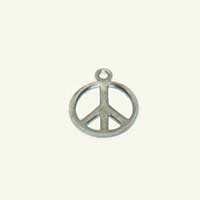 11mm Gold Non-Precious Peace Sign Metal Charms