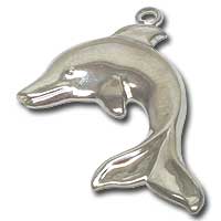 21X14mm Silver Non-Precious Dolphin Metal Charms