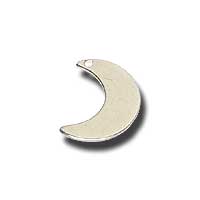 13X9mm Silver Non-Precious Smooth Moon Metal Charms