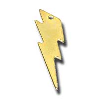 25X7mm Gold Non-Precious Smooth Lightning Bolt Metal Charms