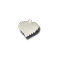 11mm Silver Non-Precious Smooth Heart Metal Charms