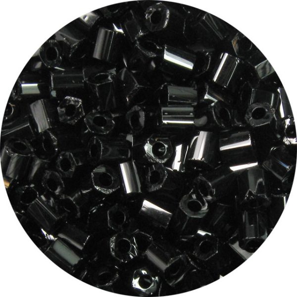 8/0 Japanese Hex Cut Seed Bead, Opaque Black