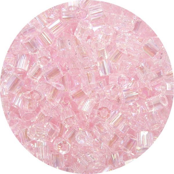 8/0 Japanese Hex Cut Seed Bead, Transparent Pink AB