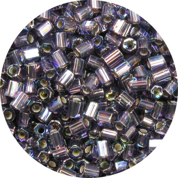 8/0 Japanese Hex Cut Seed Bead, Silver Lined Amethyst AB