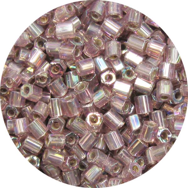 8/0 Japanese Hex Cut Seed Bead, Silver Lined Light Amethyst AB