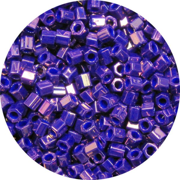 8/0 Japanese Hex Cut Seed Bead, Metallic Royal Purple