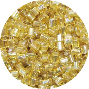 8/0 Japanese Hex Cut Seed Bead, Silver Lined Light Topaz AB