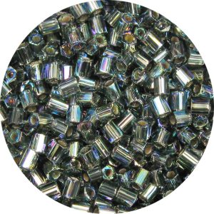 8/0 Japanese Hex Cut Seed Bead, Silver Lined Black Diamond AB