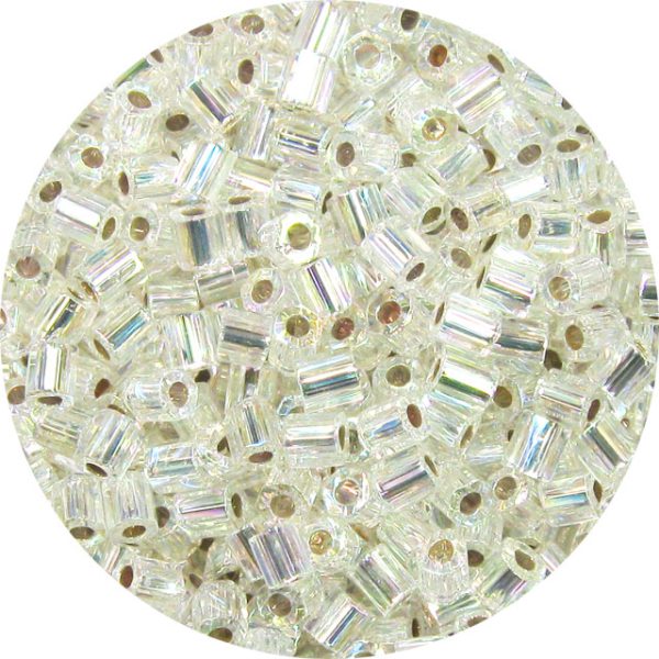 8/0 Japanese Hex Cut Seed Bead, Silver Lined Crystal AB