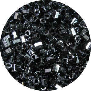 8/0 Japanese Hex Cut Seed Bead, Gunmetal