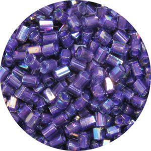 8/0 Japanese Hex Cut Seed Bead, Purple Lined Amethyst AB
