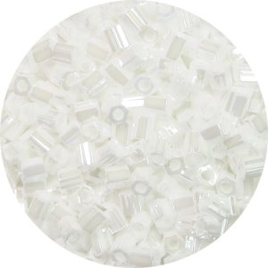 8/0 Japanese Hex Cut Seed Bead, Opaque White Luster