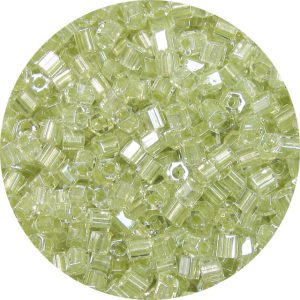 8/0 Japanese Hex Cut Seed Bead, Shimmer Lined Sage Green
