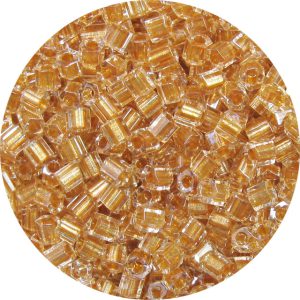 8/0 Japanese Hex Cut Seed Bead, Shimmer Lined Tan