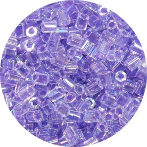 8/0 Japanese Hex Cut Seed Bead, Violet Lined Crystal AB