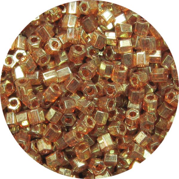 8/0 Japanese Hex Cut Seed Bead, Gold Luster Transparent Crystal