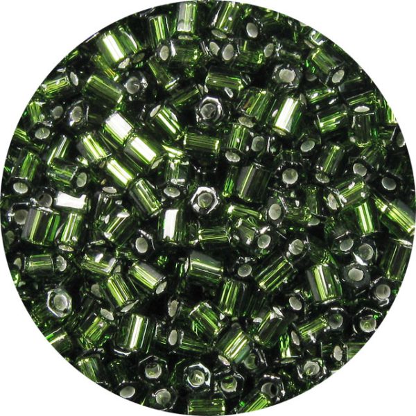 8/0 Japanese Hex Cut Seed Bead, Silver Lined Olivine