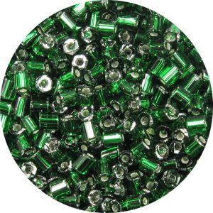 8/0 Japanese Hex Cut Seed Bead, Silver Lined Dark Kelly Green