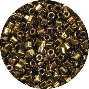 8/0 Japanese Hex Cut Seed Bead, Metallic Bronze