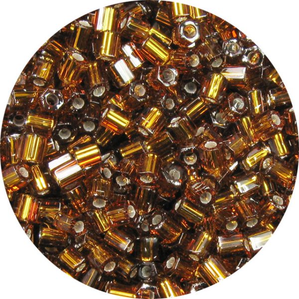 8/0 Japanese Hex Cut Seed Bead, Silver Lined Dark Topaz