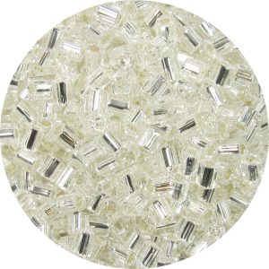 8/0 Japanese Hex Cut Seed Bead, Silver Lined Crystal