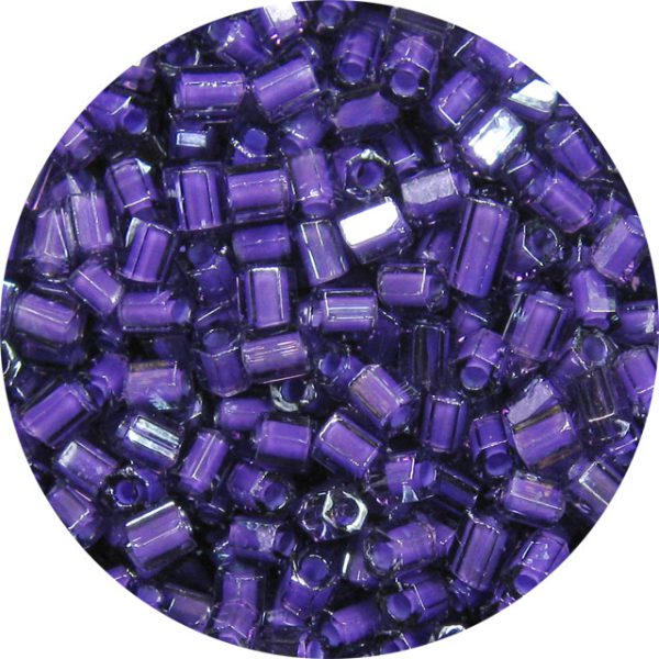 8/0 Japanese Hex Cut Seed Bead, Purple Lined Amethyst