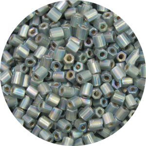 8/0 Japanese Hex Cut Seed Bead, Frosted Silver Lined Black Diamond AB