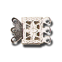 Silver 3 Strand Box Clasps